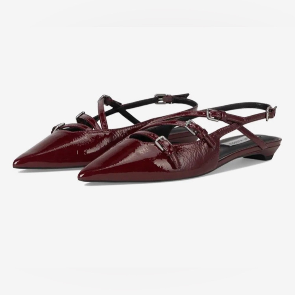 Steve Madden Peony Burgundy Patent Women's Slingback Flats